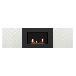 Тумба с биокамином Firelight BFP/P-1400V белый+набор керамических дров береза